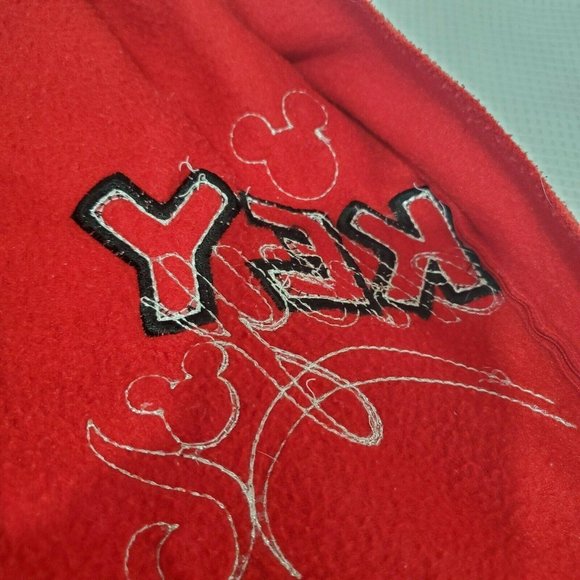 Disney Women Mickey Mouse Red Fleece Lightweight Hoodie Jacket Sz 15/17 XLarge - Picture 10 of 12